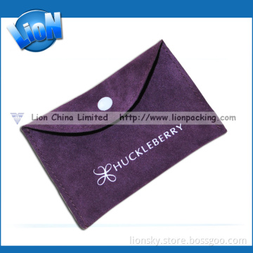 Soft Purple Snap Velvet Pouch with Logo Jewellery Pacakge